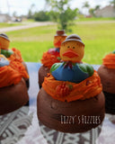 Fall Duck bath bomb with bubble frosting