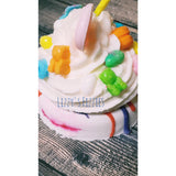 Candy land bath bomb with bubble bar frosting