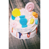 Candy land bath bomb with bubble bar frosting